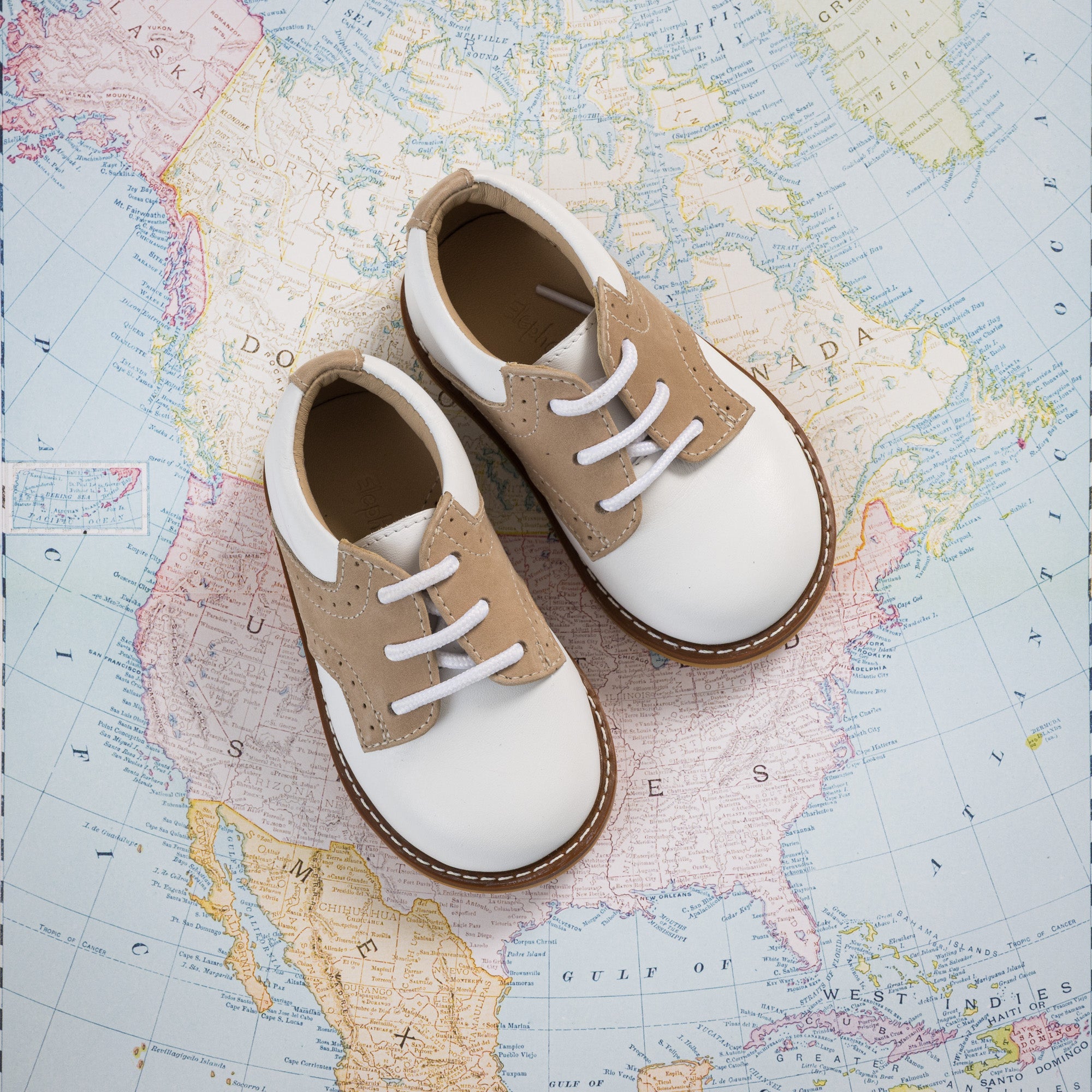 Toddler Golfers | White & Ivory Leather
