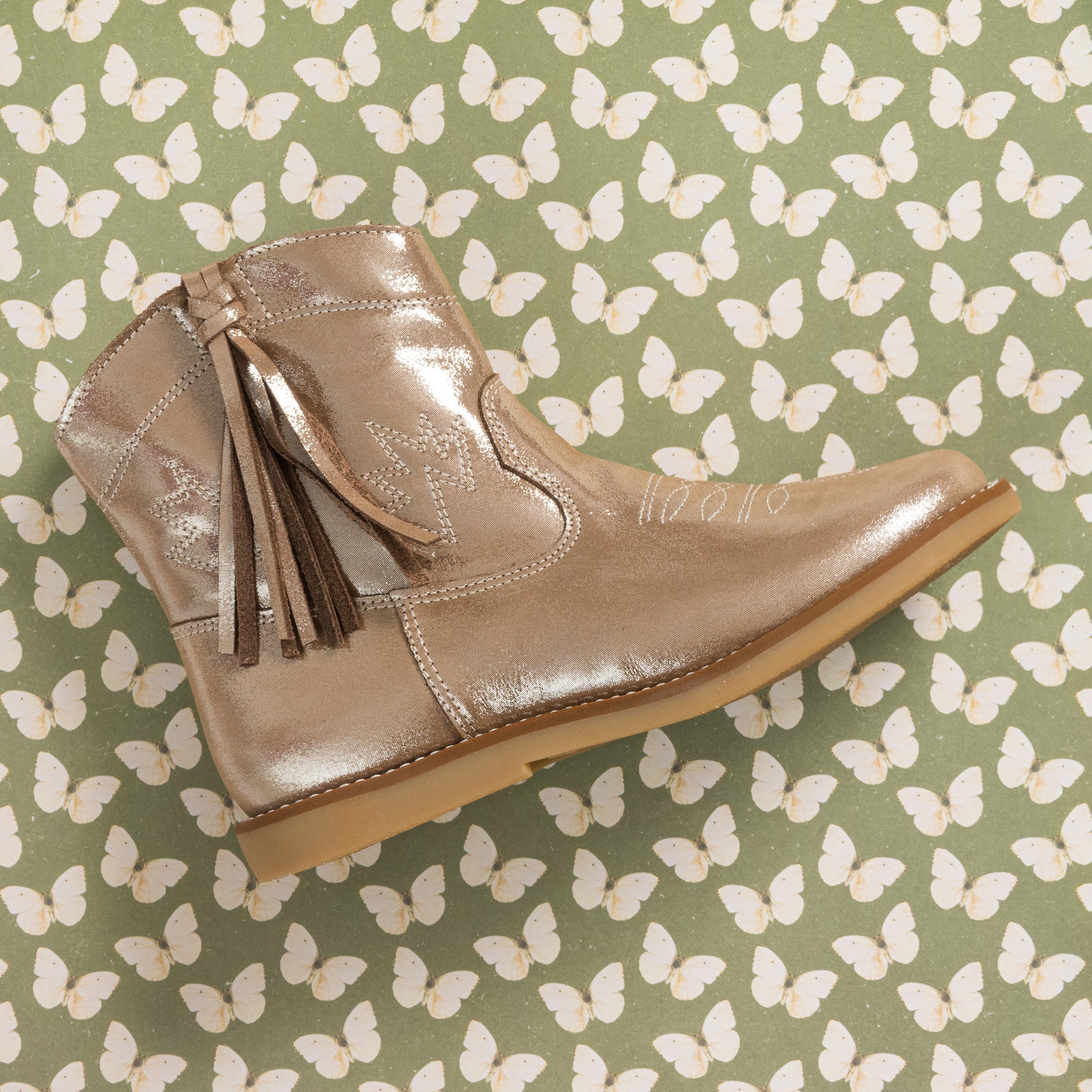 Hannah Suede Boot Metallic Blush