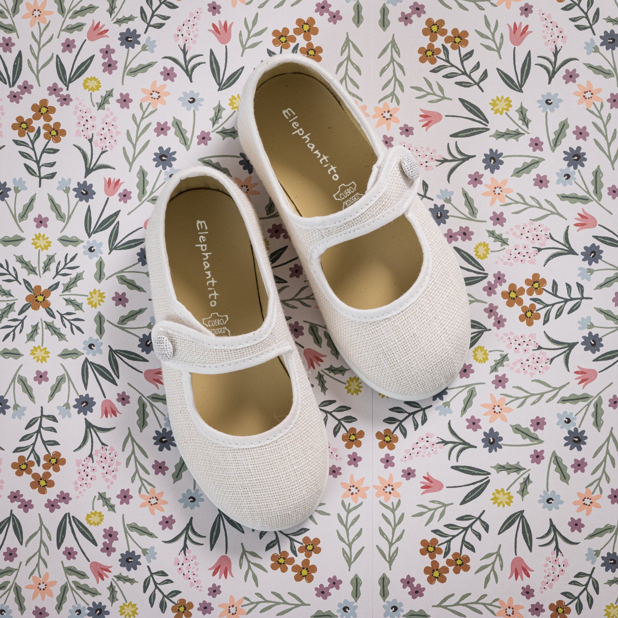 Linen Mary Jane White