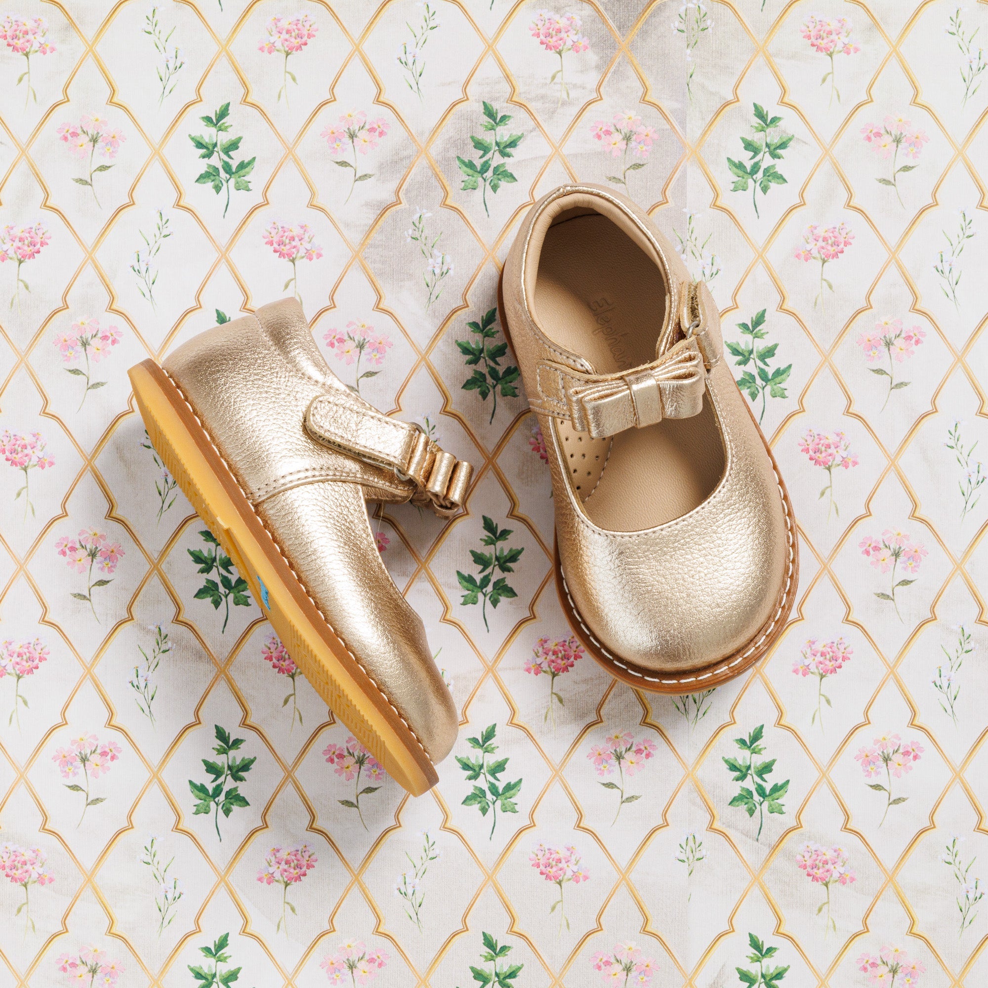 Mary Jane With Bow Toddler Gold