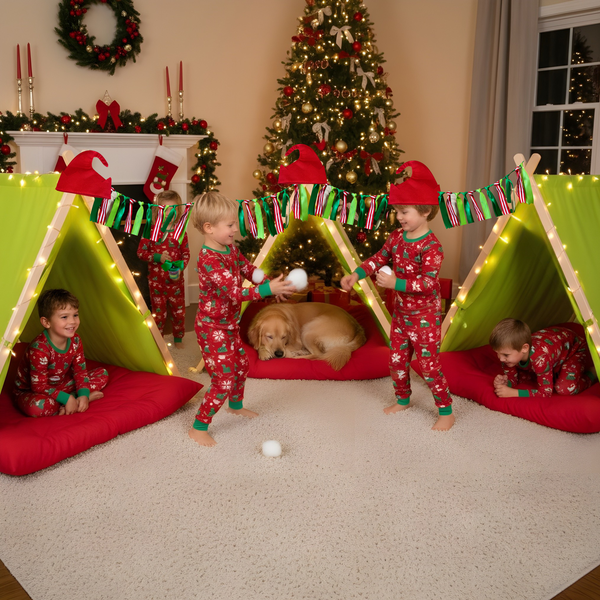 Little Elf Christmas Sleepover Set, Christmas Party Decorations