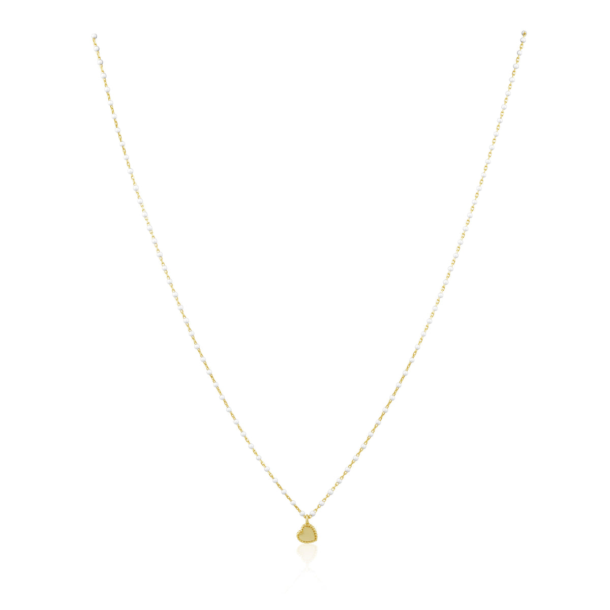Elsa Mini Heart Necklace White