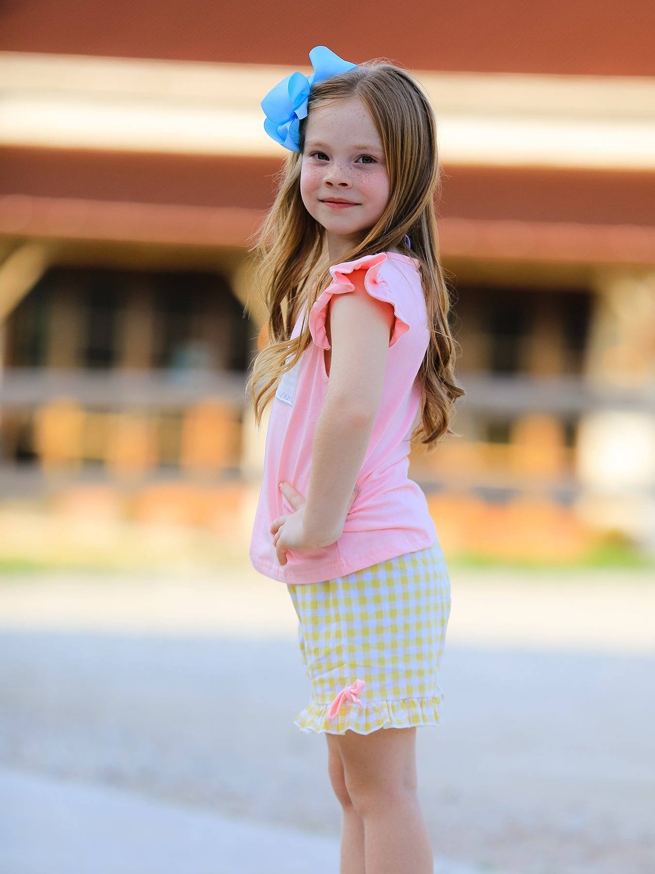 Back To School Girls "abc" Embroidered Ruffle Set