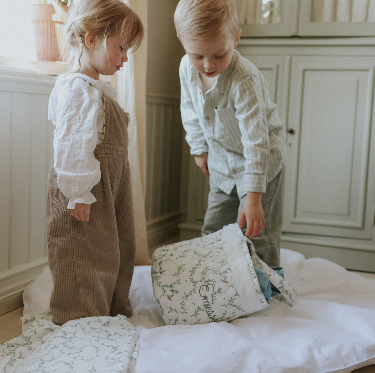 Embroidered Stars Toddler Duvet - Blue