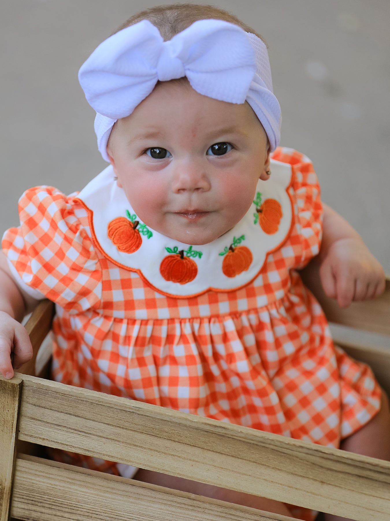 Thanksgiving Halloween Pumpkin Puff Sleeve Girls Bloomer Set