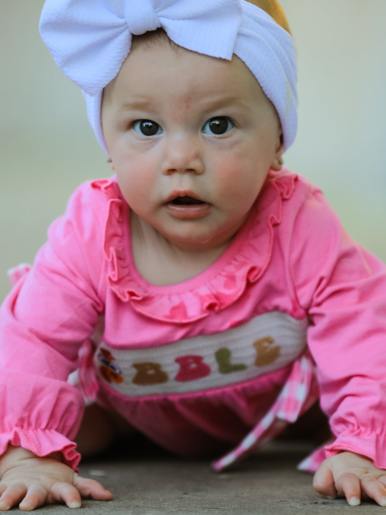 Fall Thanksgiving& Halloween "gobble" Smock Embroidery Baby Girl Romper