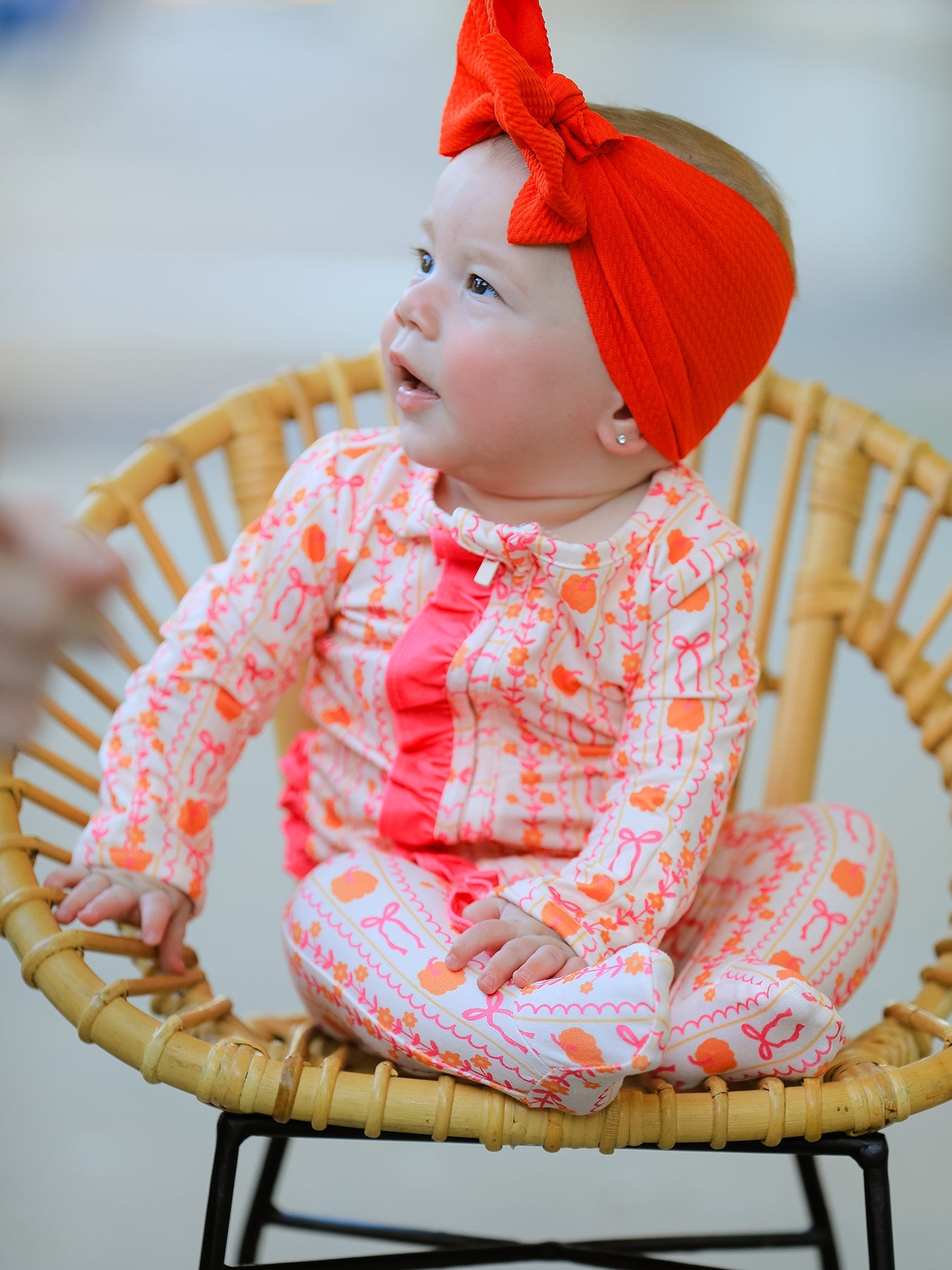 Halloween Thanksgiving Pumpkin Bow Baby Sleeper