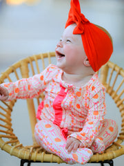 Halloween Thanksgiving Pumpkin Bow Baby Sleeper