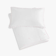 Embroidered Hearts Toddler Duvet - Pink