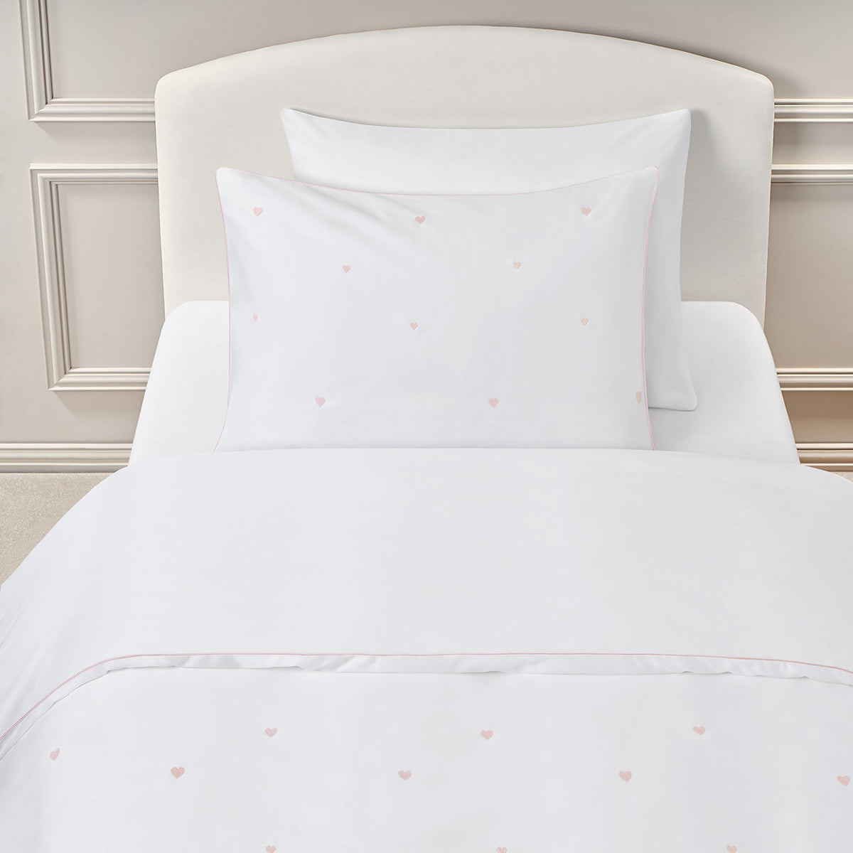Embroidered Hearts Twin Set - Pink
