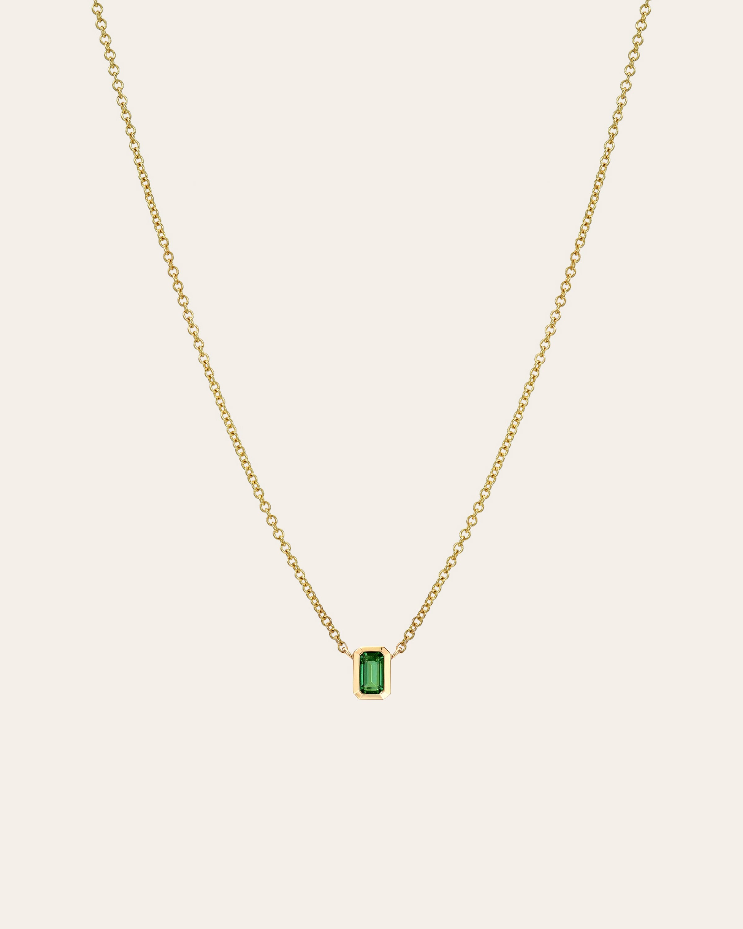 Emerald Cut Emerald Necklace