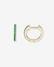 Emerald Huggie Earrings