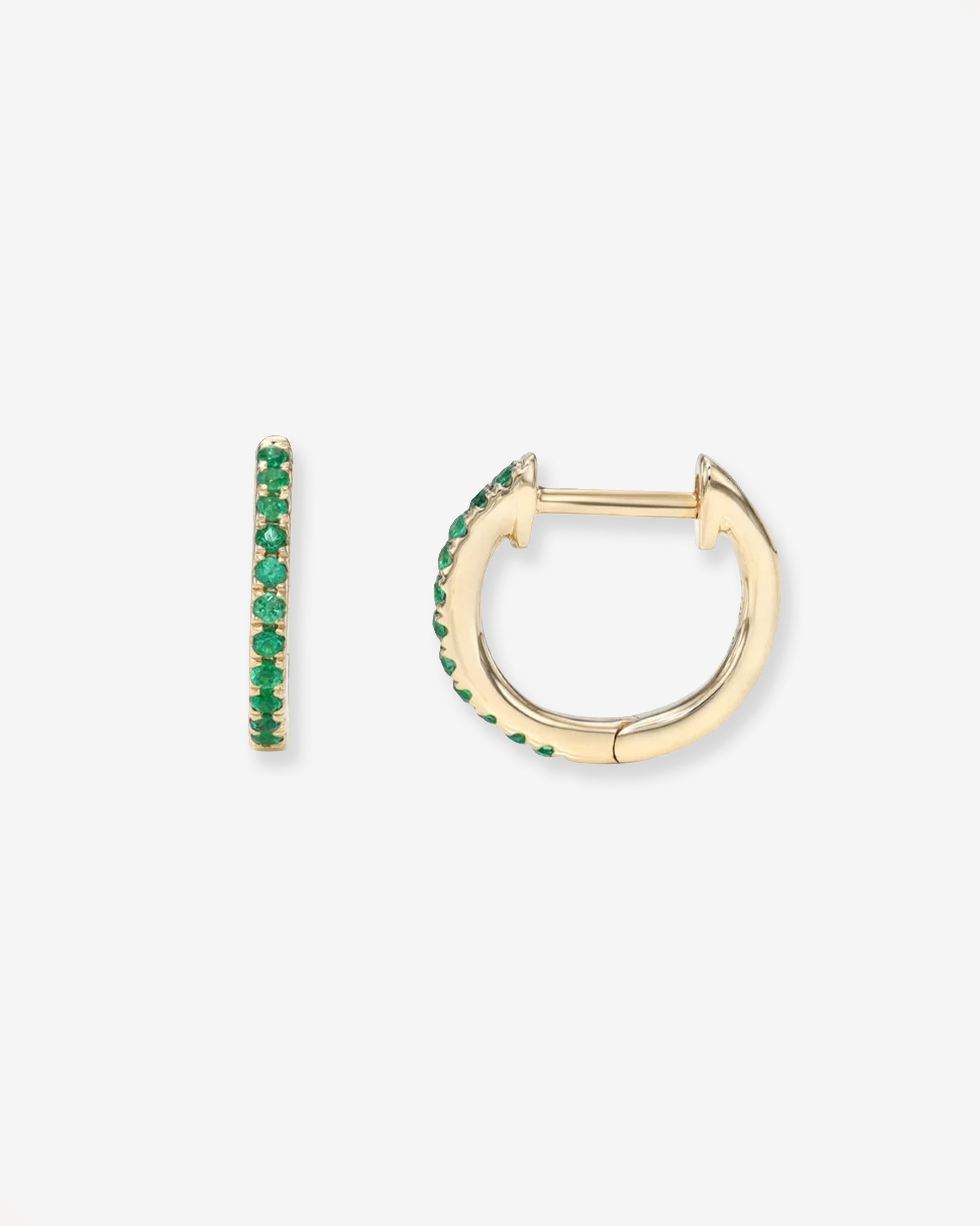 Emerald Huggie Earrings
