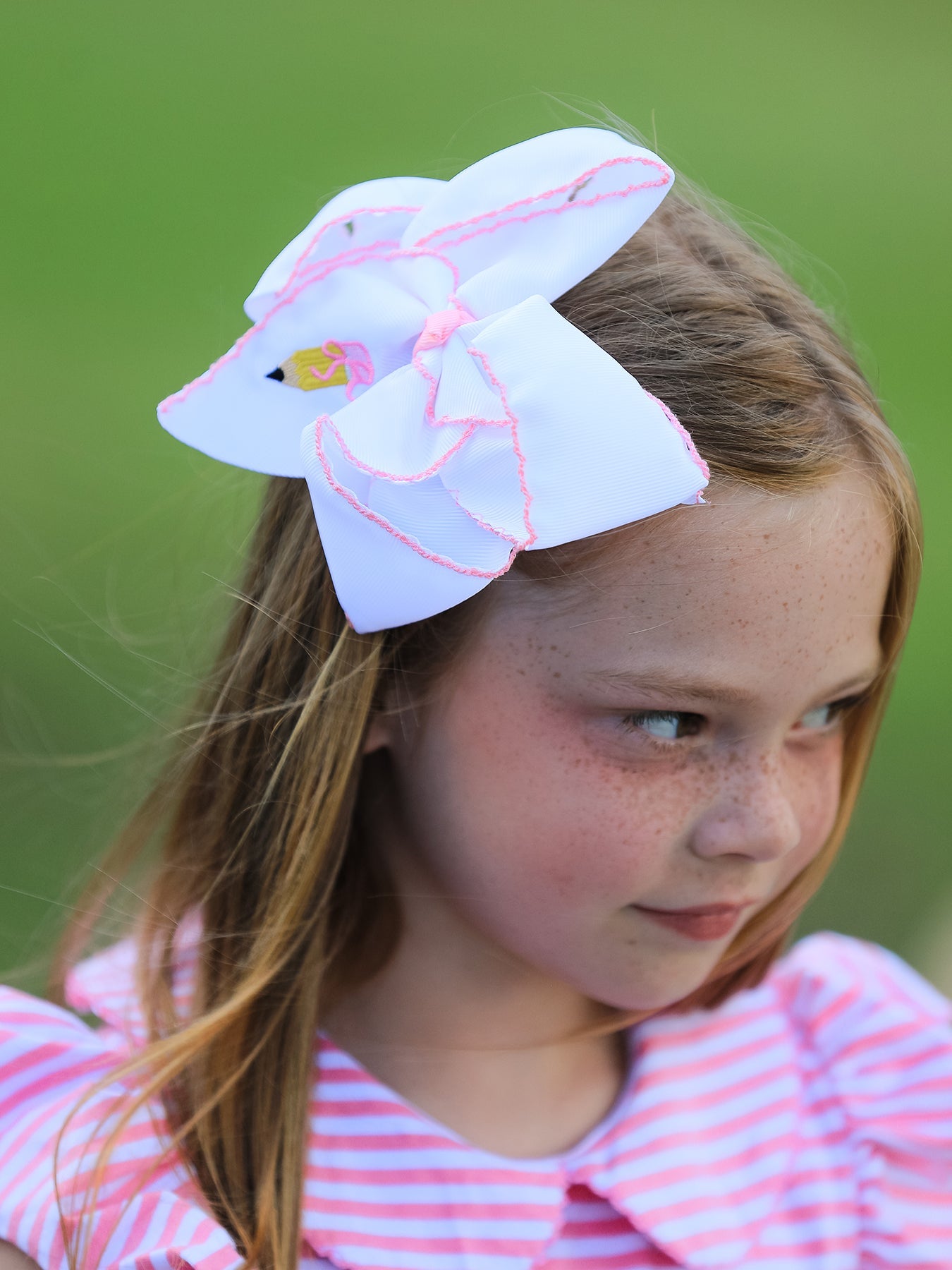 Back To School Yellow Pencil Bow Hair Clip 6.25 Inch