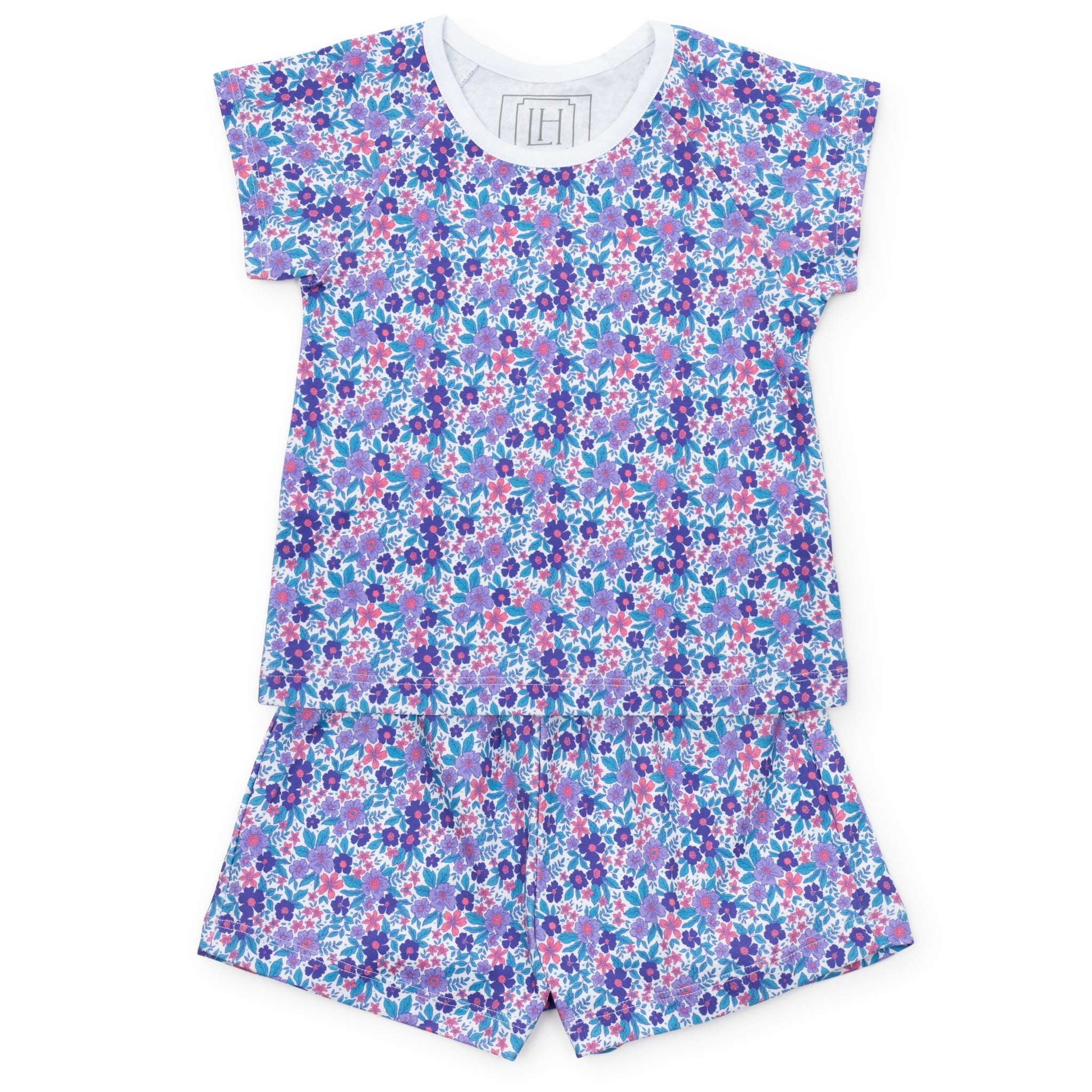 Emery Girls' Short Set - Blackberry Floral
