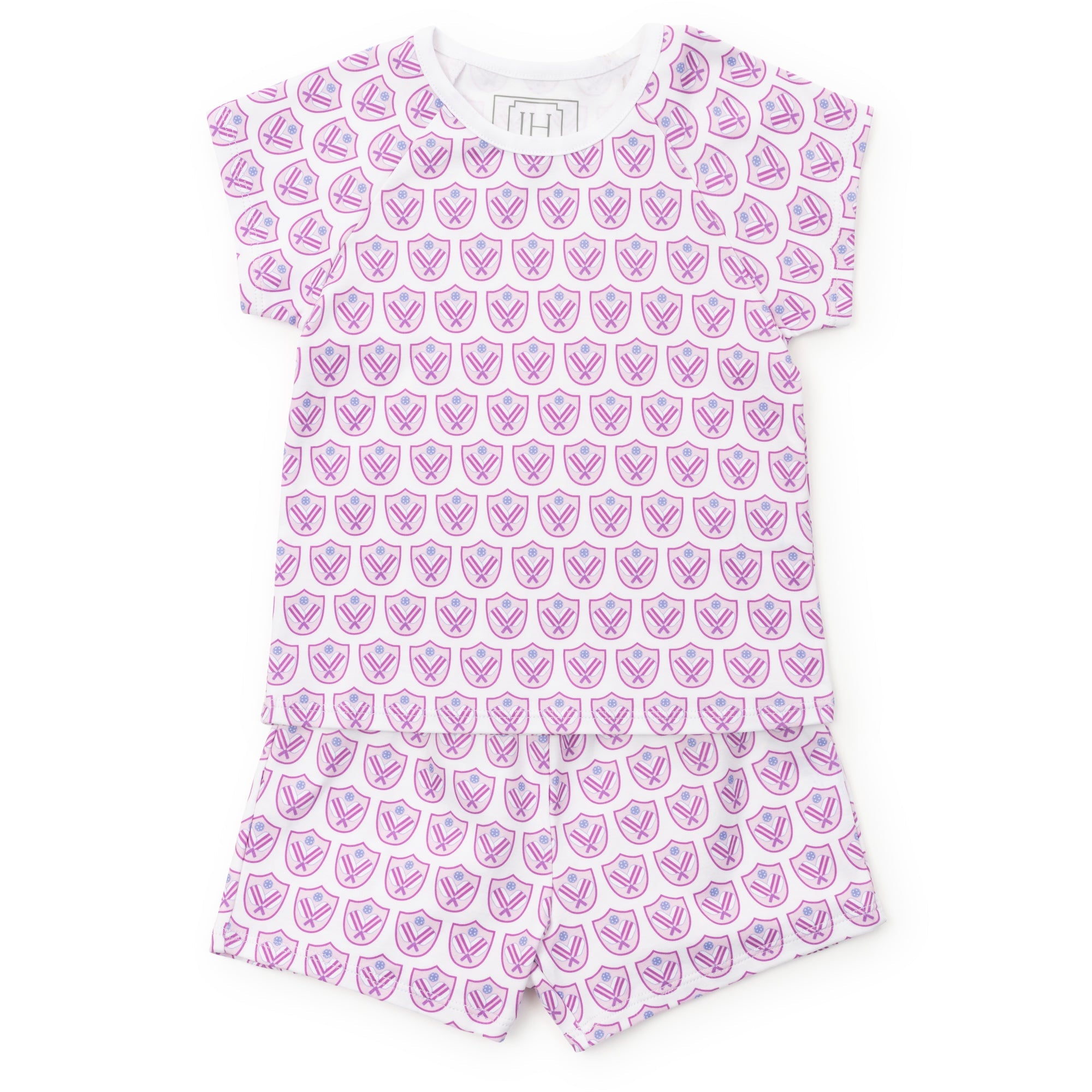 Emery Girls' Short Set Pickleball Crest Pink