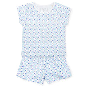 Emery Girls' Pima Cotton Short Set - Tennis Match Pink