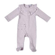 Emilia | Baby Girls Lilac Ribbed Cotton All-in-one