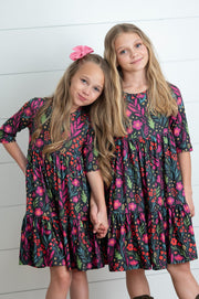 Emma Dark Floral Dress