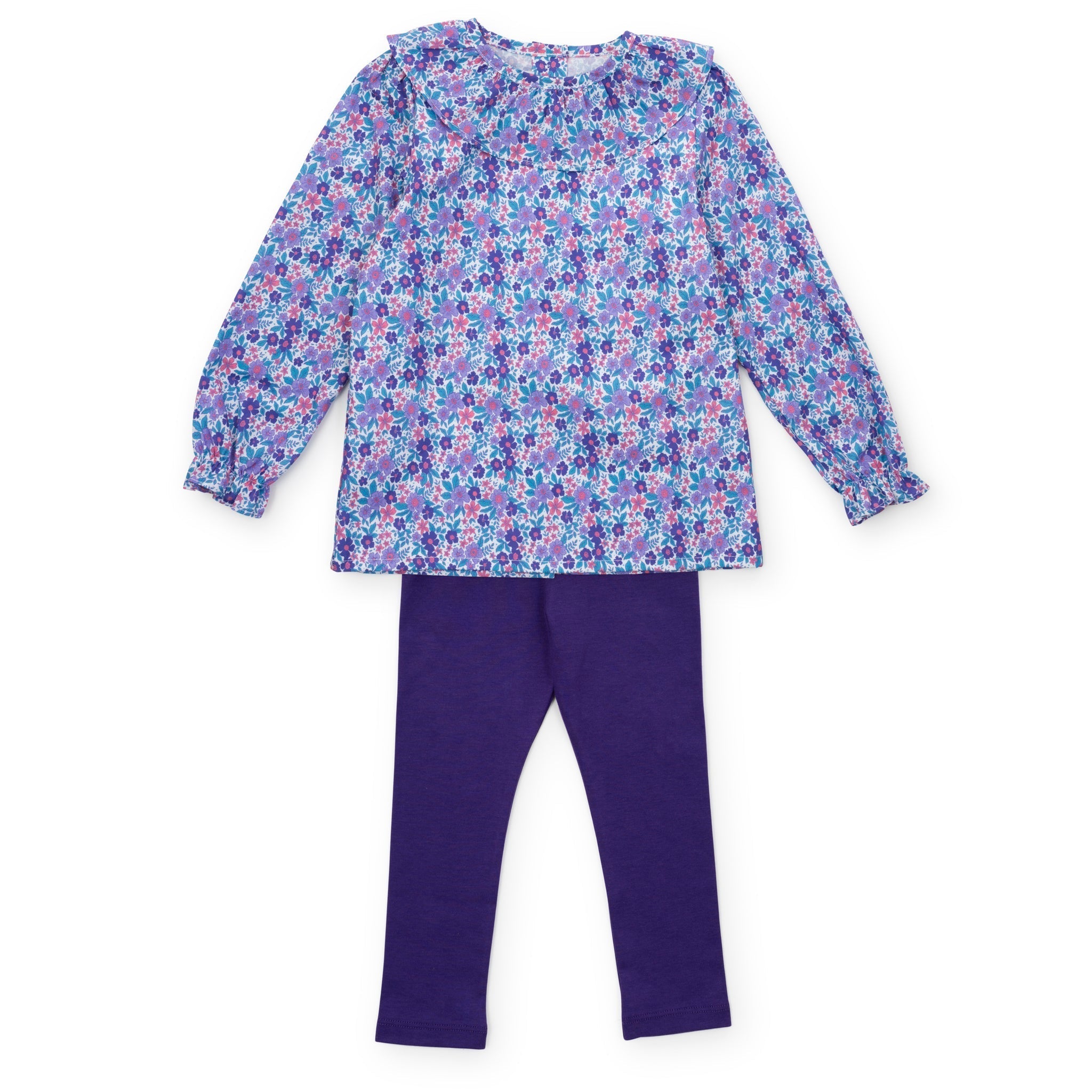 Emma Set Girls' Legging Set - Blackberry Floral