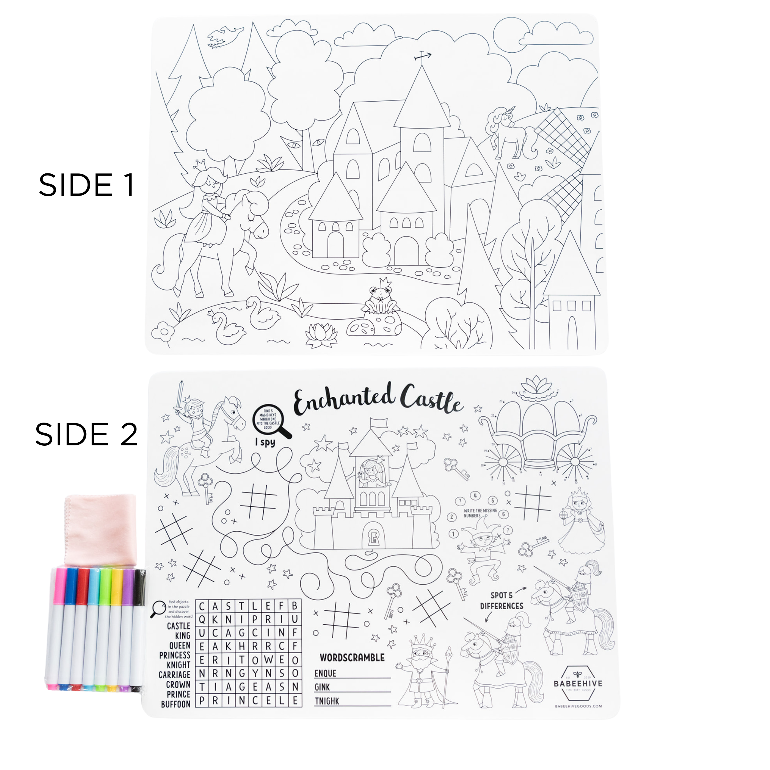 Silicone Reusable Coloring Placemat - 5 New Designs