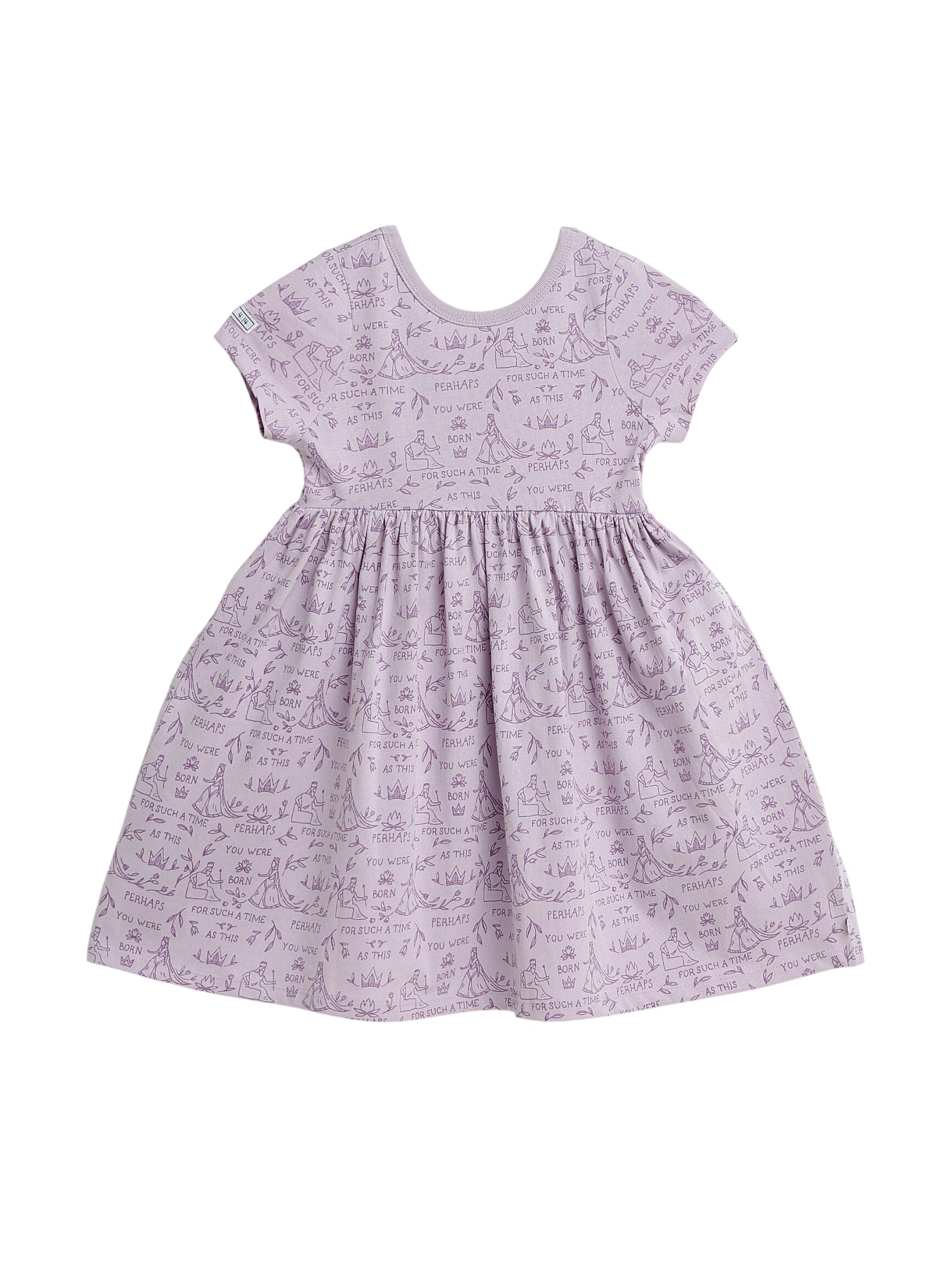 Queen Esther Lavender Twirl Dress Cotton