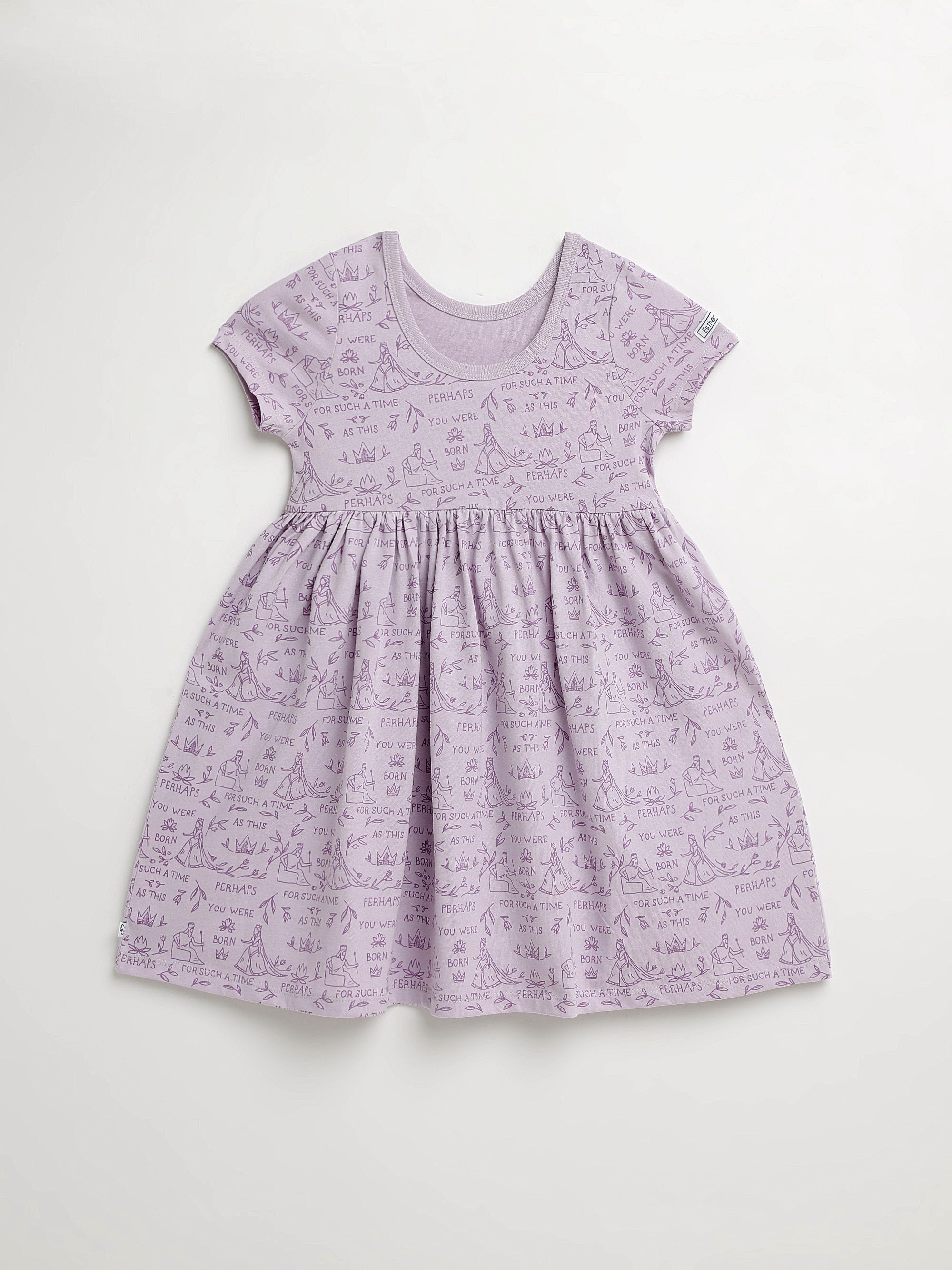 Queen Esther Lavender Twirl Dress Cotton