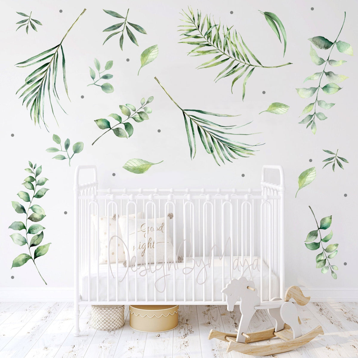Giant Gray Leaves - Vinyl Nursery Wall Art Decals