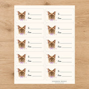 European Burmese Purrfectly Yours Gift Tag Sticker Sheet