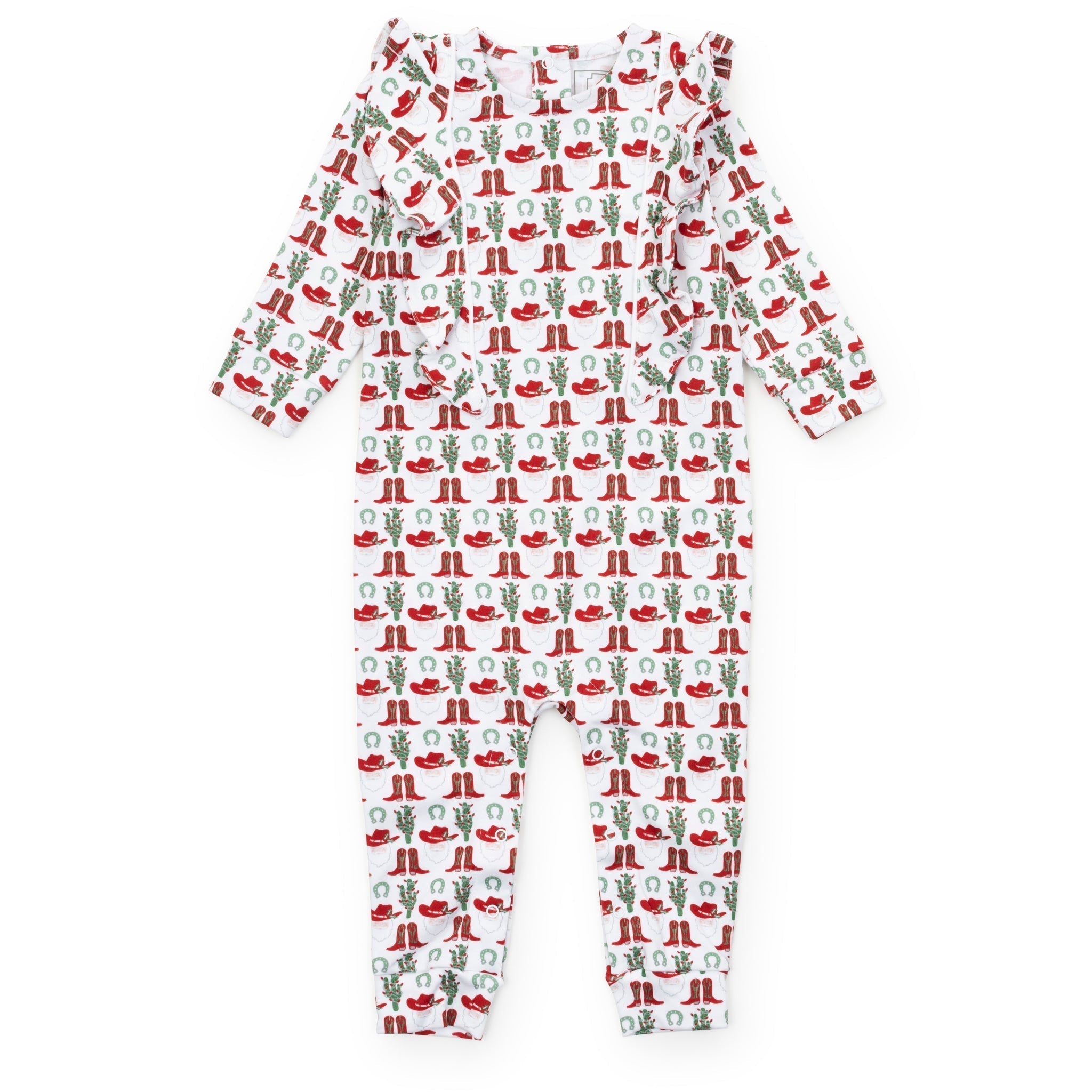 Evelyn Girls' Romper Cowboy Christmas