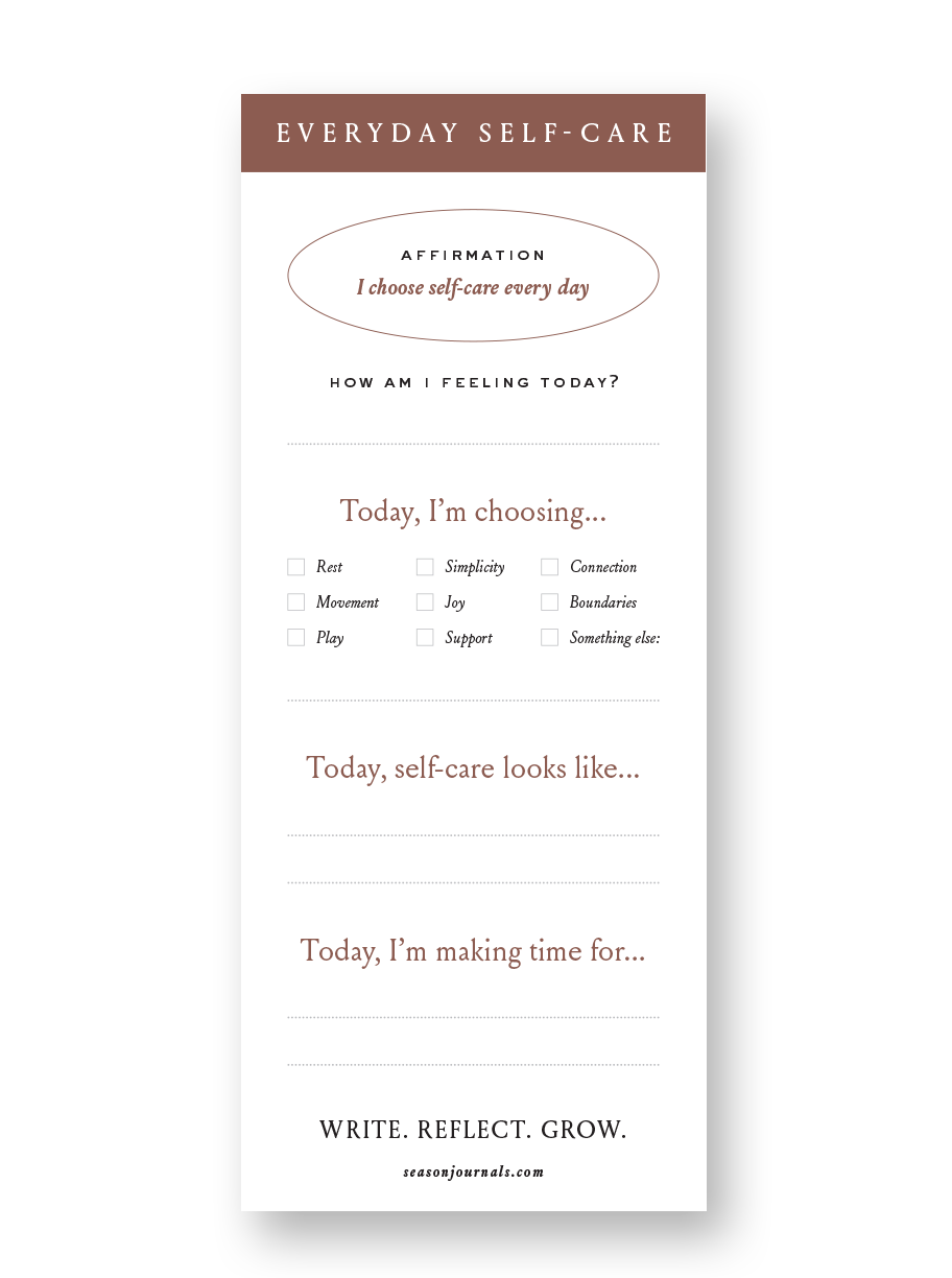 Everyday Self-care Notepad