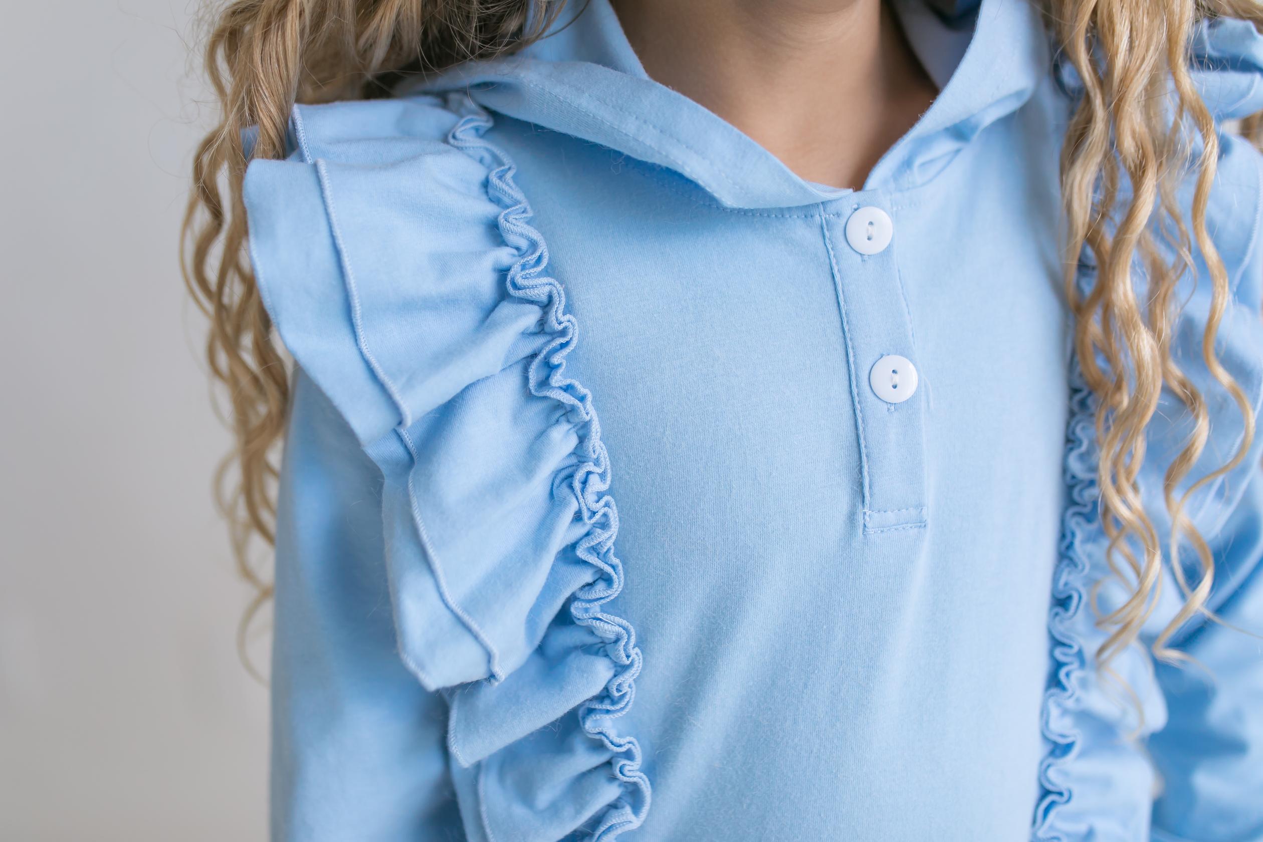 Evie Blue Check Pant Hooded Set