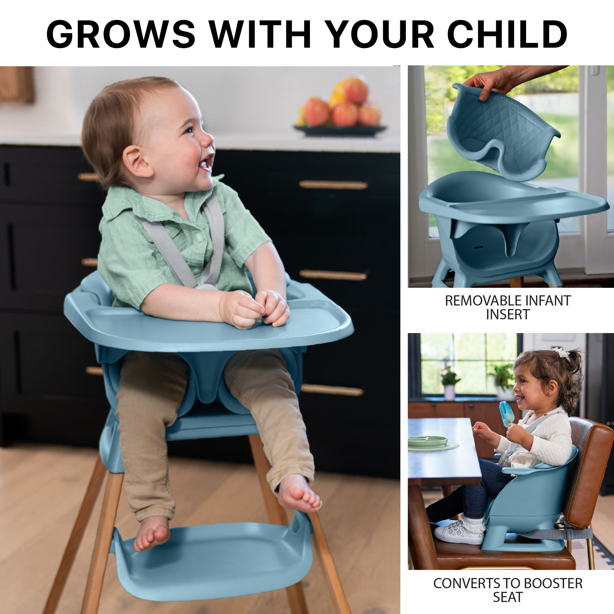 Evrloop Sustainable 3-in-1 High Chair - Design That Grows With Your Child