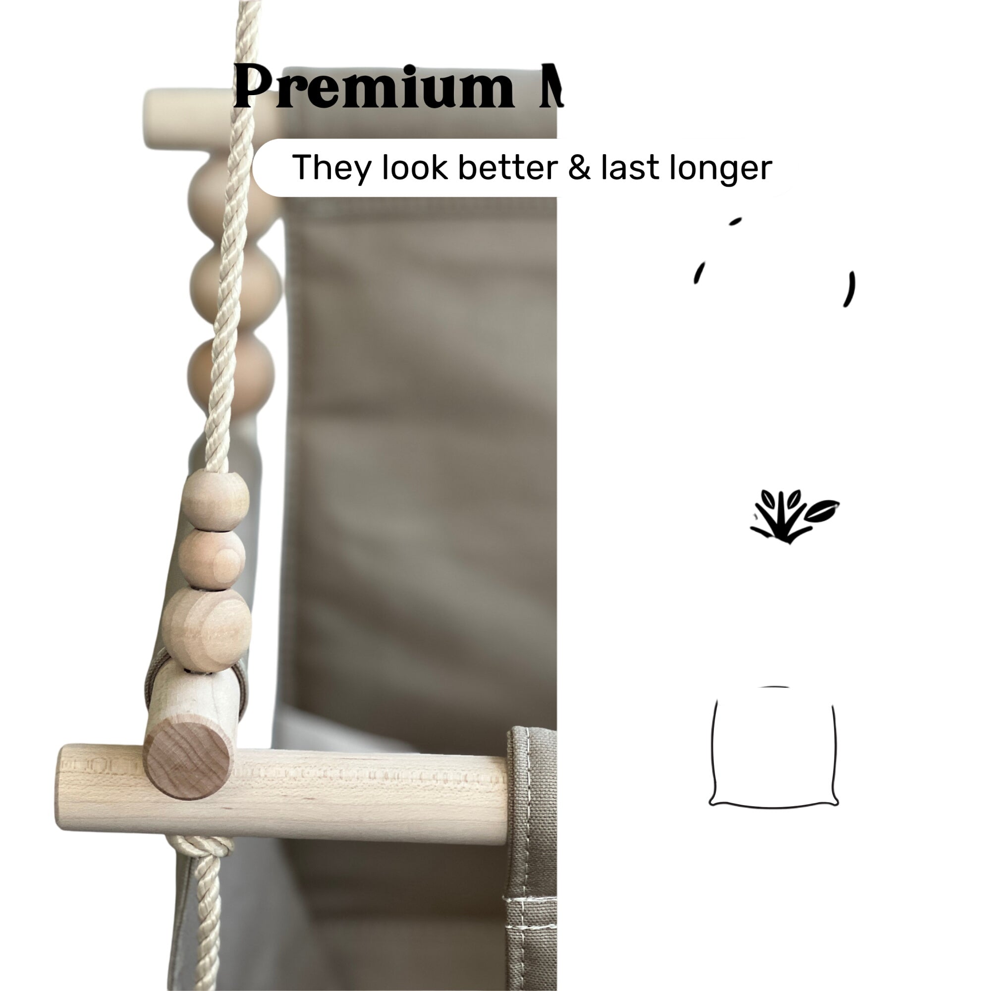 Organic Cotton Indoor High Back Swing Sand