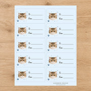 Exotic Shorthair Pawprint Wishes Gift Tag Sticker Sheet