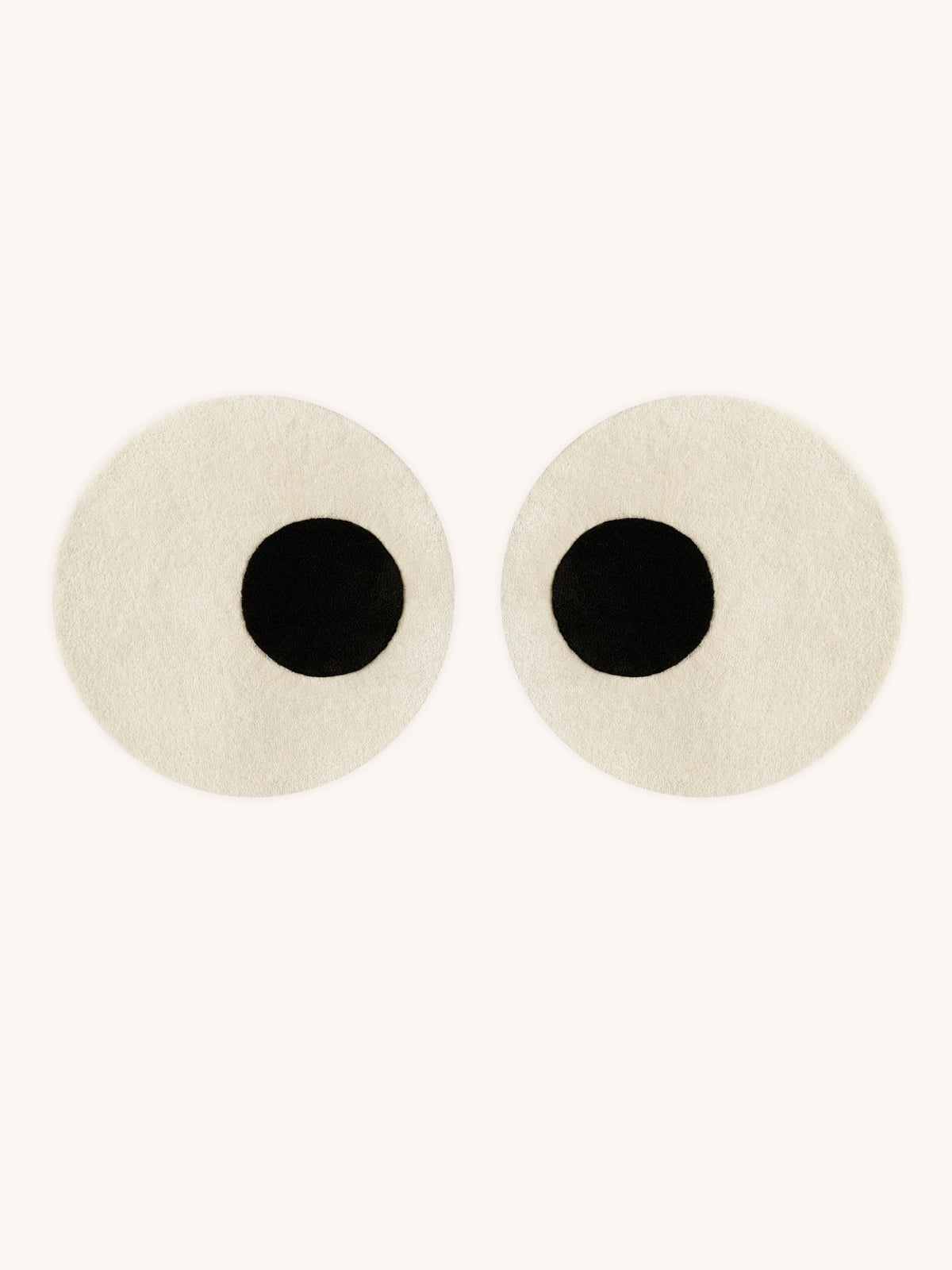 Rug Eyes Pair White / Black Print Round Diam. 2.3 Ft