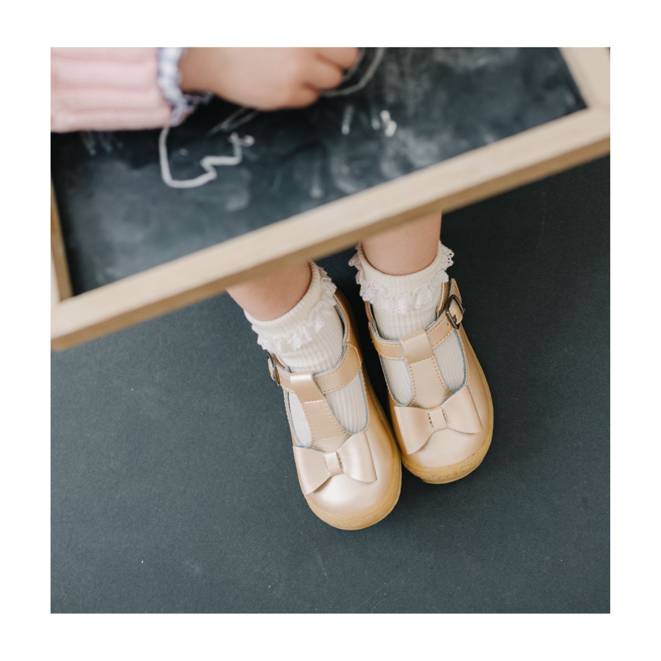 Emma Shimmer Bow T-strap Mary Jane