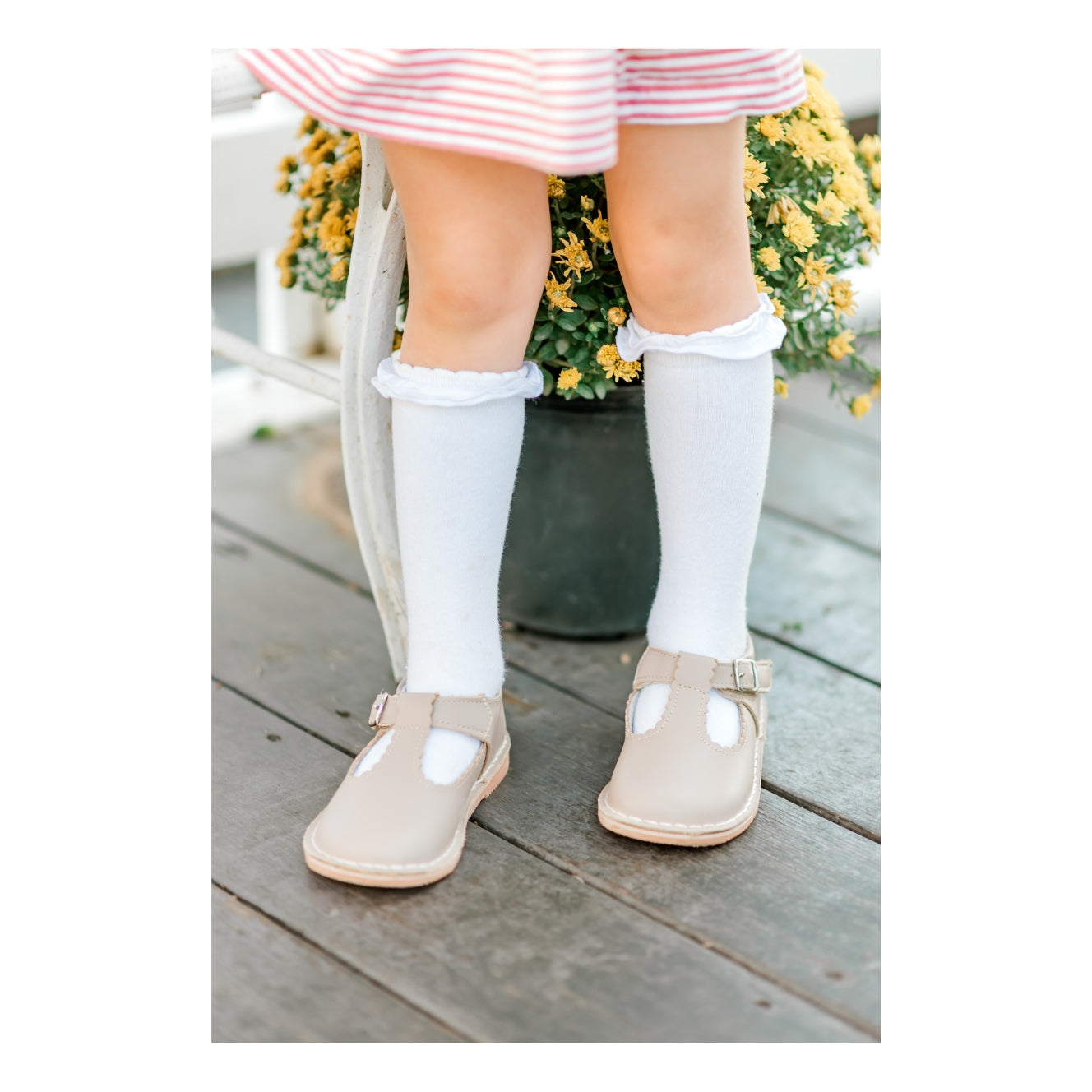 Selina Scalloped T-strap Mary Jane