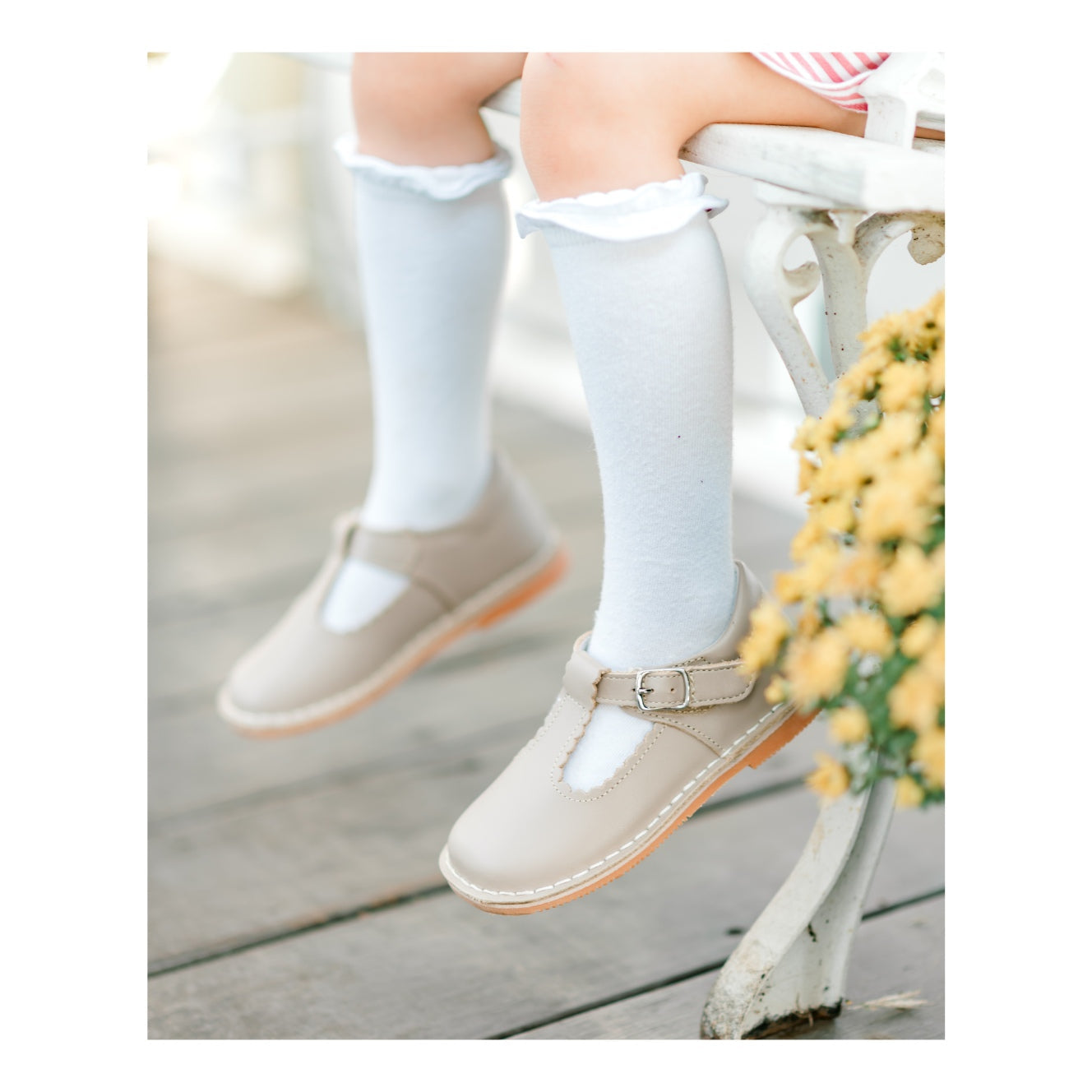 Selina Scalloped T-strap Mary Jane