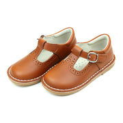 Frances Cognac T-strap Perforated Mary Jane