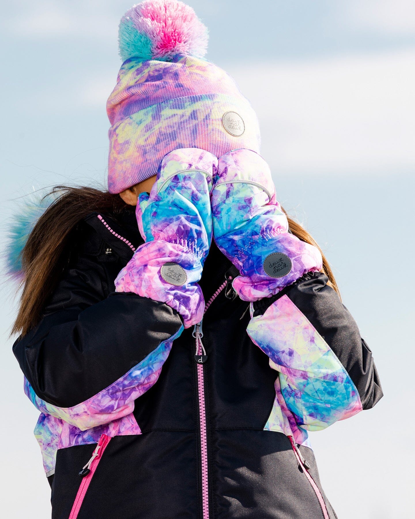 Mittens With Frosted Rainbow Print