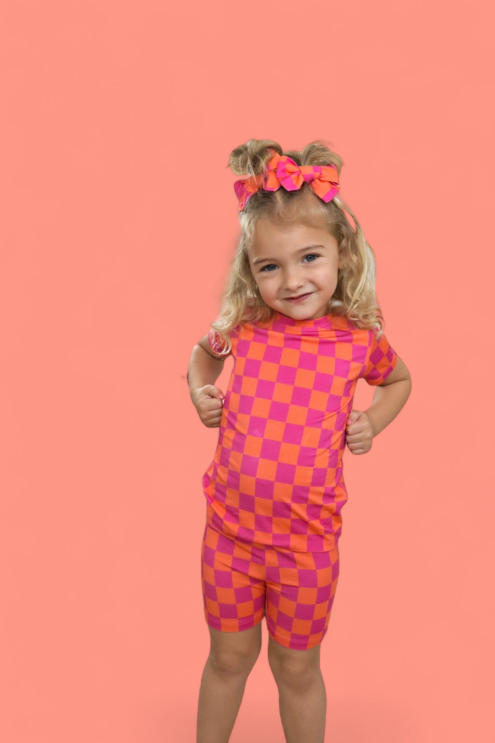 Neon Dreams Checkers Dream Short Set