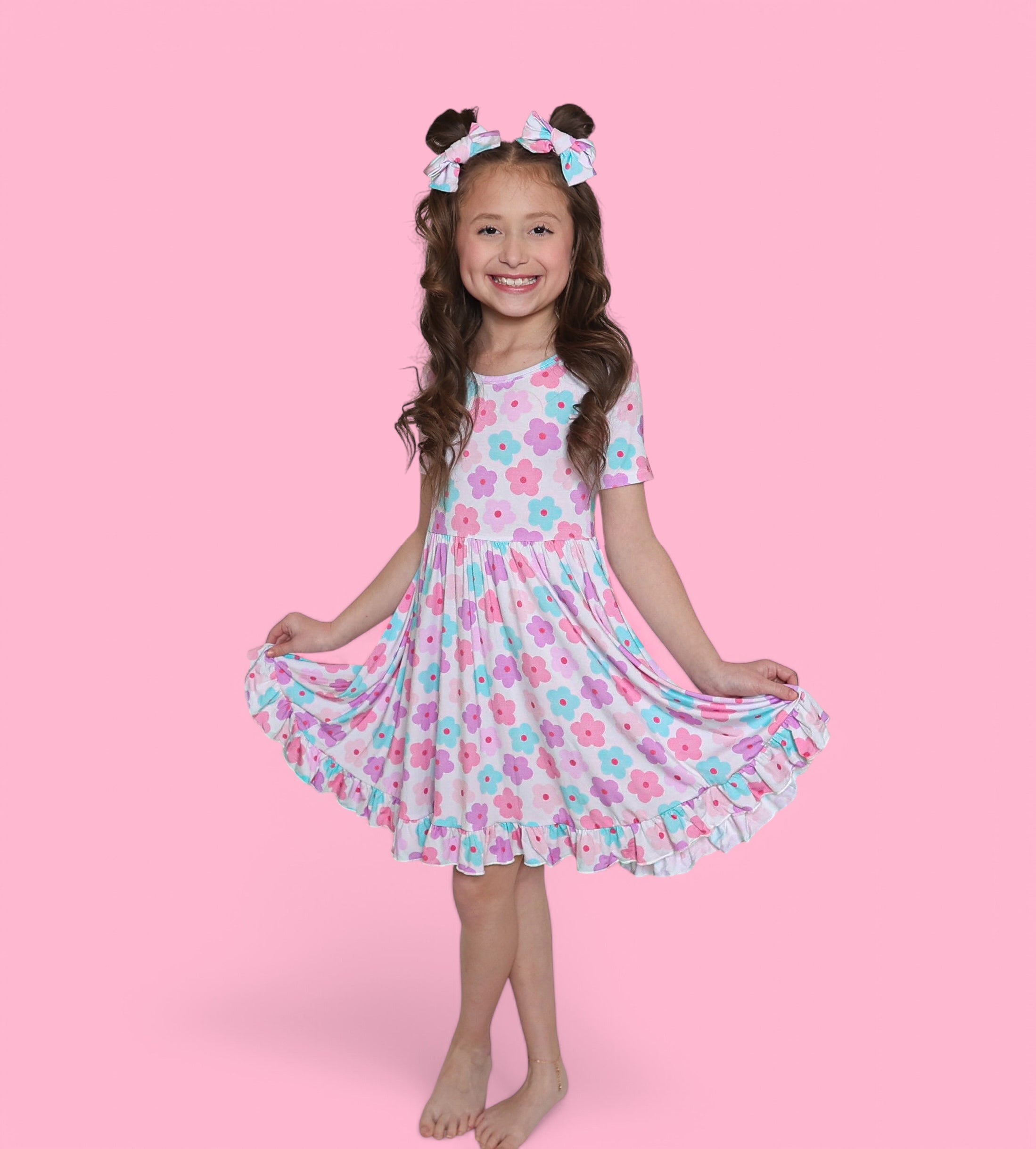 Violet Fields Dream Ruffle Dress