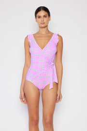 F1802-gingham Daisy Berry