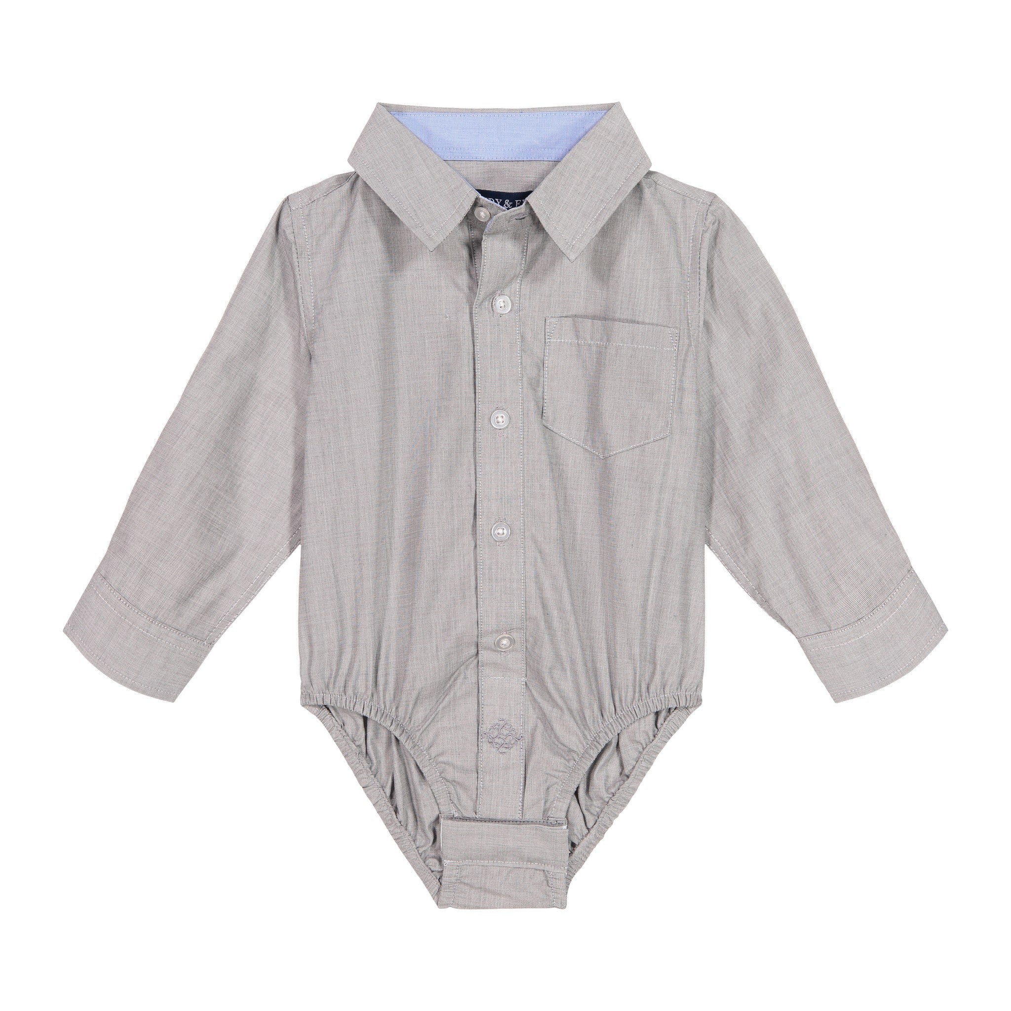 Infant Boy Grey Chambray Button-down Shirtzie®