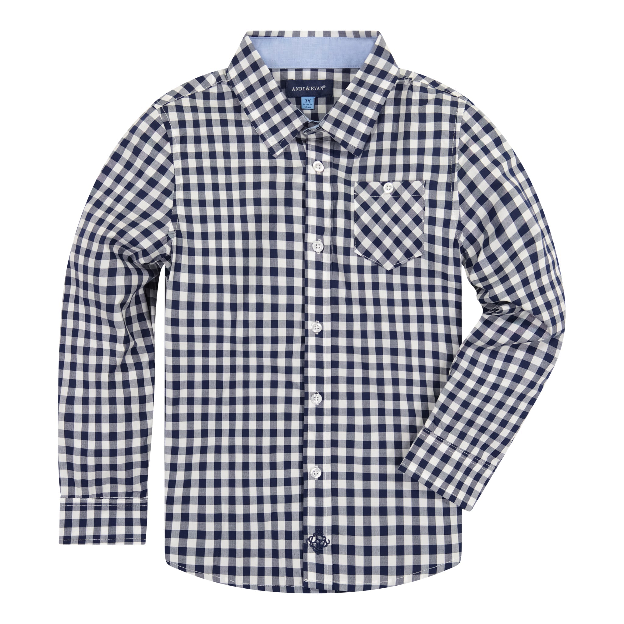 Navy Gingham Button-down