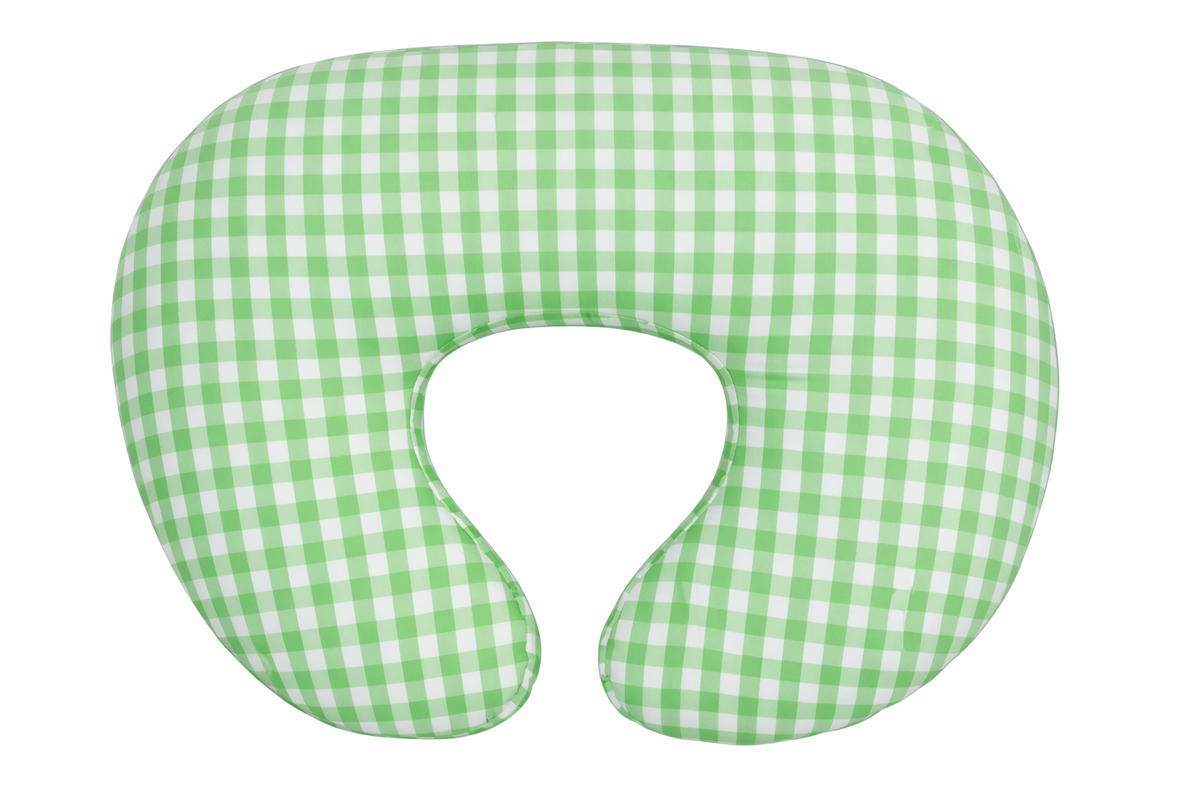 Green Gingham Ruffle Nursing Pillow Cover