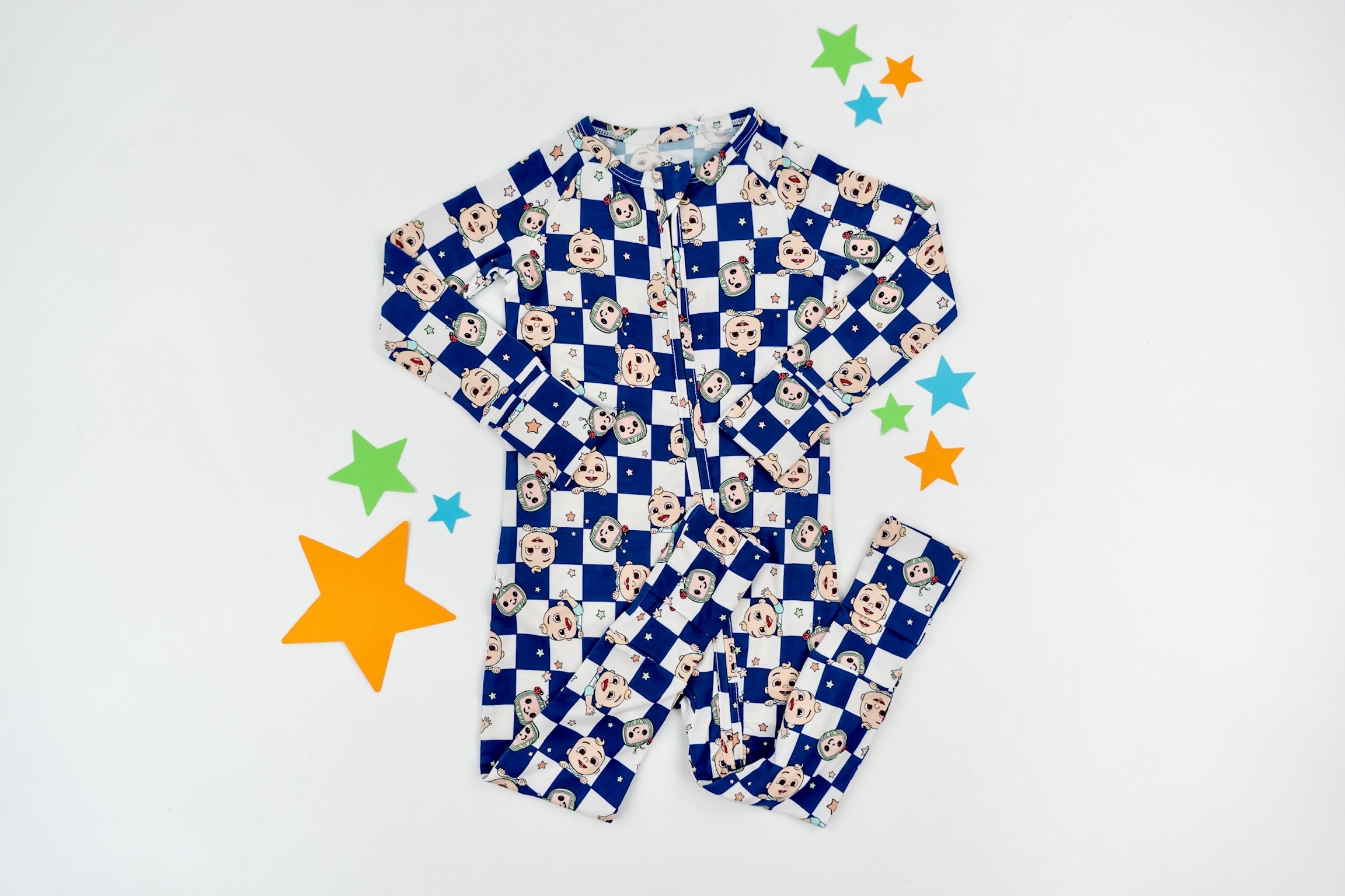 Dream Big Little Co X Cocomelon Jj Starry Night Checkers Dream Romper