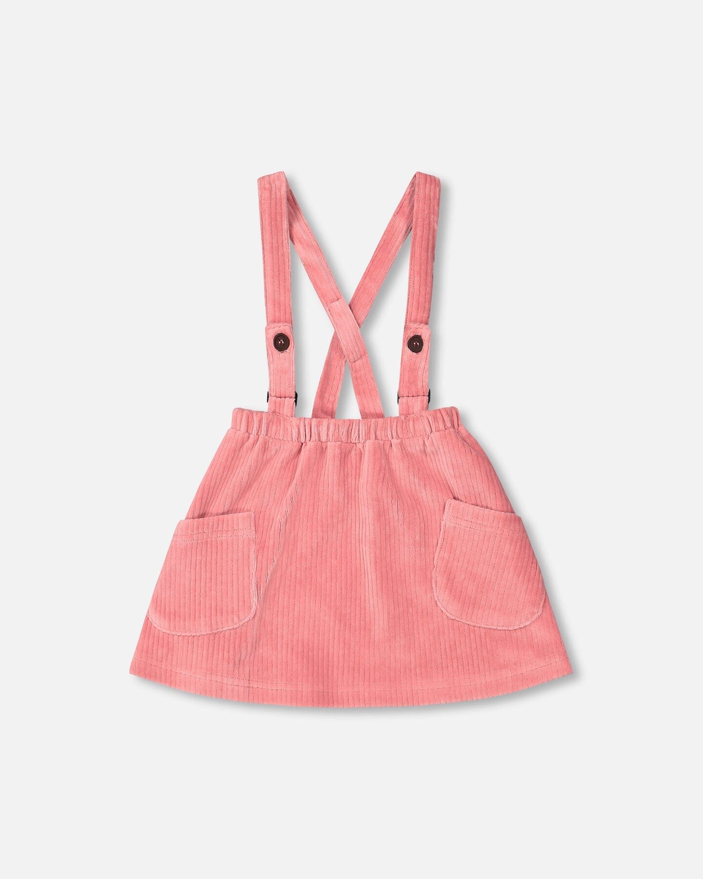 Stretch Ribbed Velvet Skirt Salmon Pink