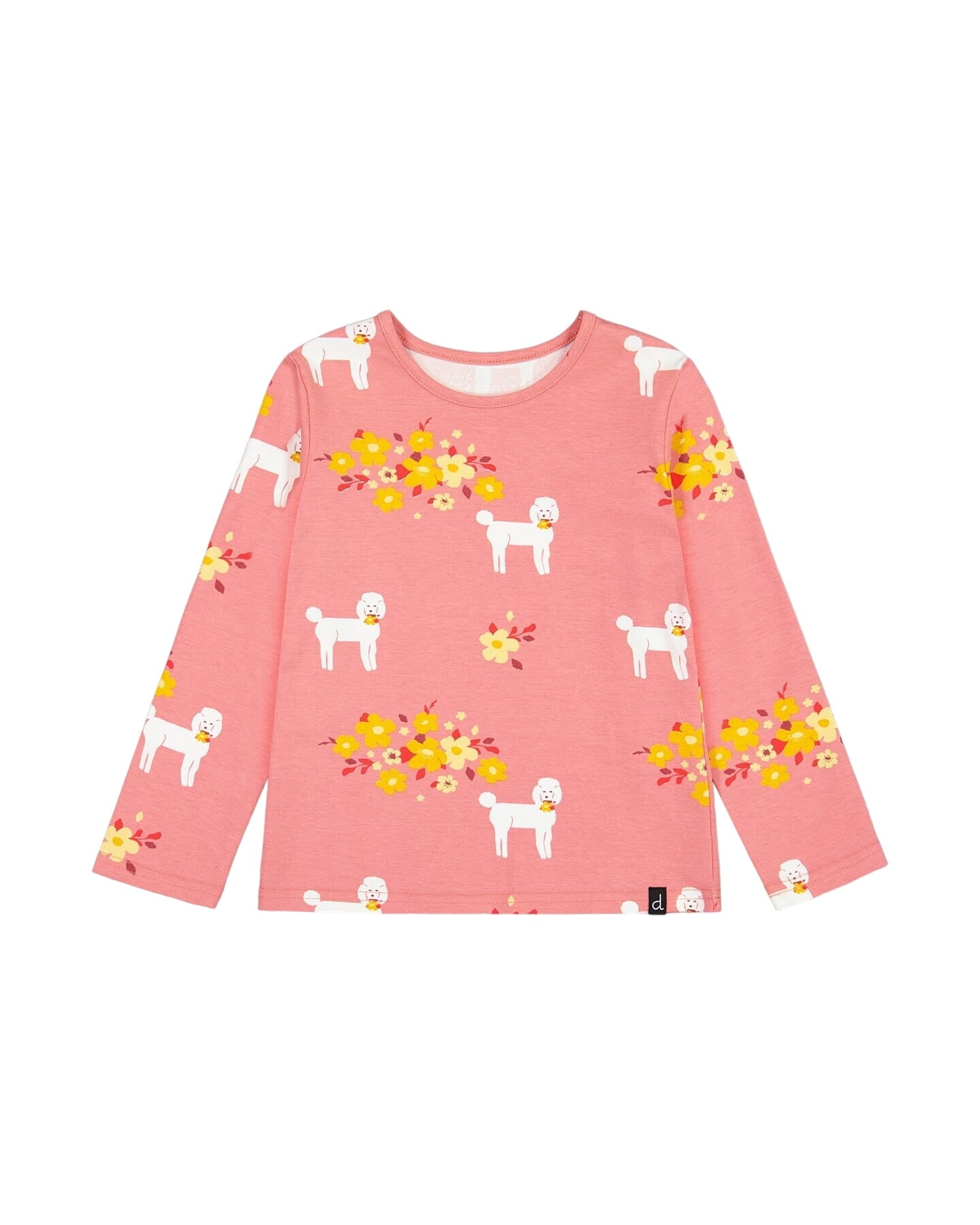Long Sleeve T-shirt Pink Poodle Print